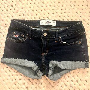 Hollister Dark Wash Low Rise Mini Shorts